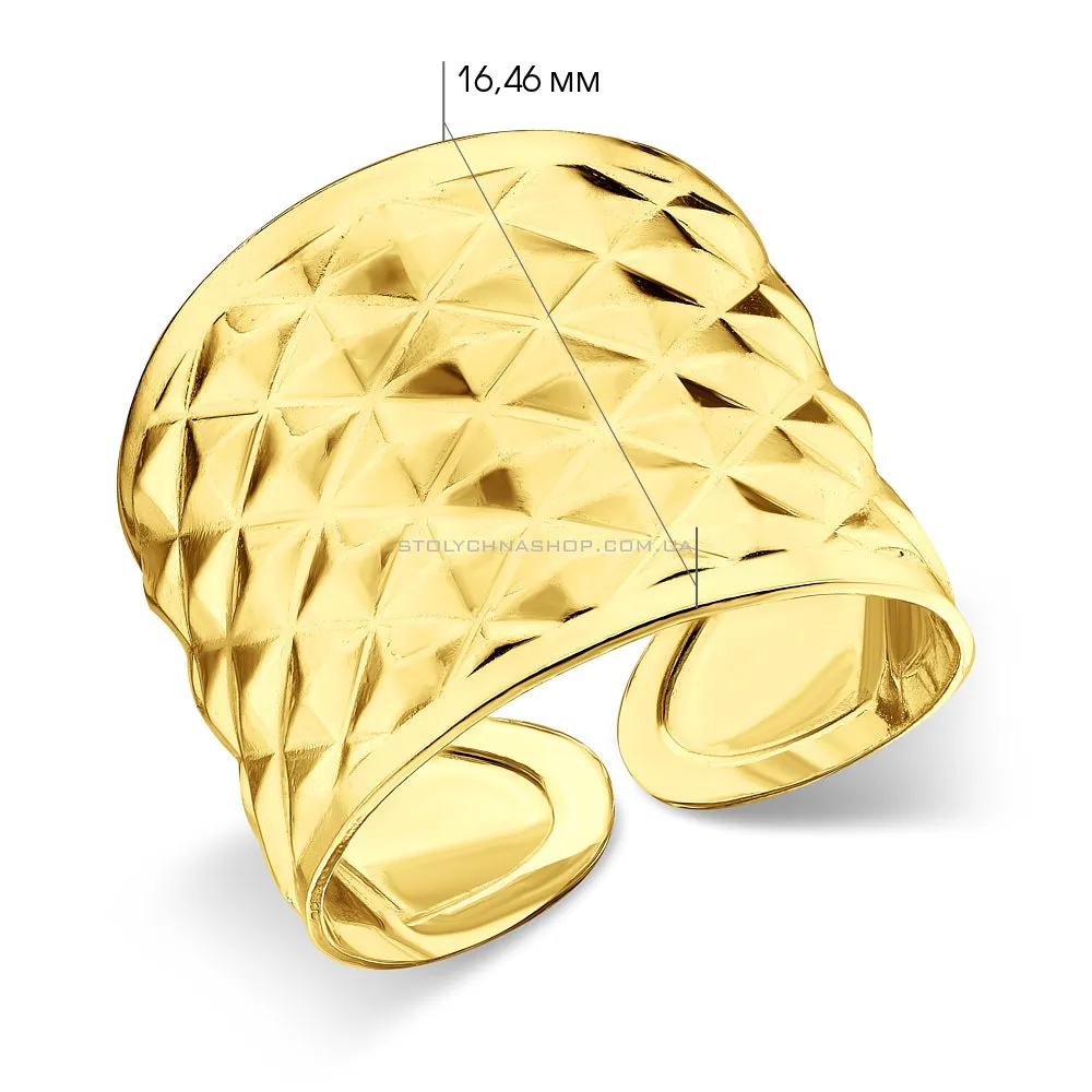 Массивное золотое кольцо (арт. 156279ж) - 2 - цена