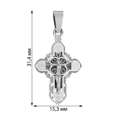 Натільний хрестик з білого золота «Симфонія величної любові» (арт. 501508бб)