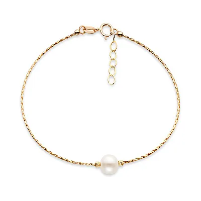 Золотий браслет Orbit з перлами  (арт. 323336жпрлб)
