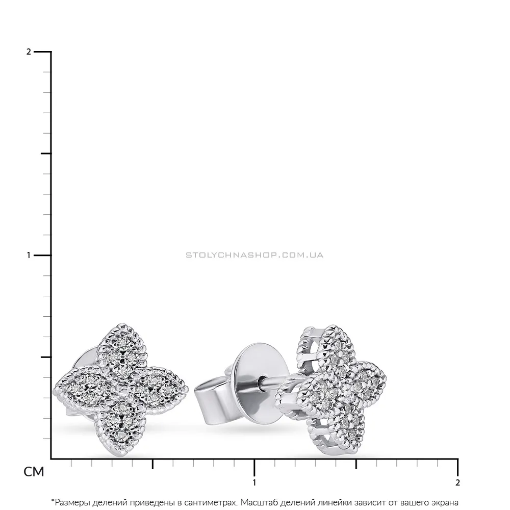 Срібні пусети «Квіти» з фіанітами (арт. 7518/5520)