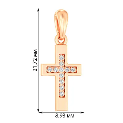 Золота підвіска хрест з діамантами (арт. П011082005)