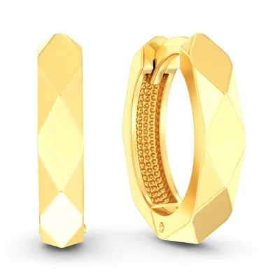 Серьги-кольца из желтого золота  (арт. 110708ж)