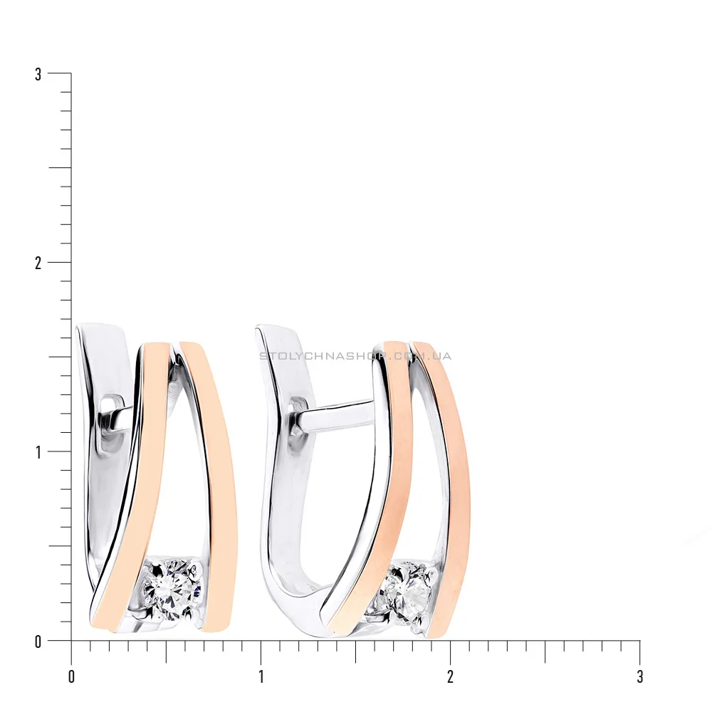 Срібні сережки з фіанітами (арт. 7202/207сп) - 2 - цена