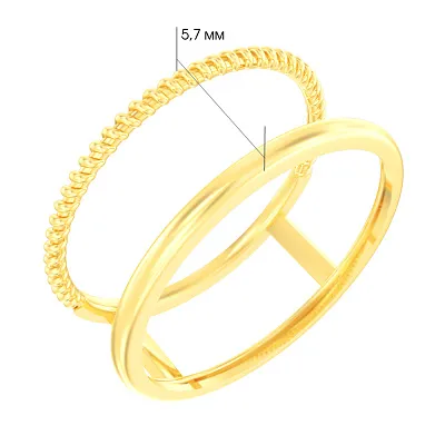 Двойное кольцо из желтого золота без камней (арт. 140913ж)