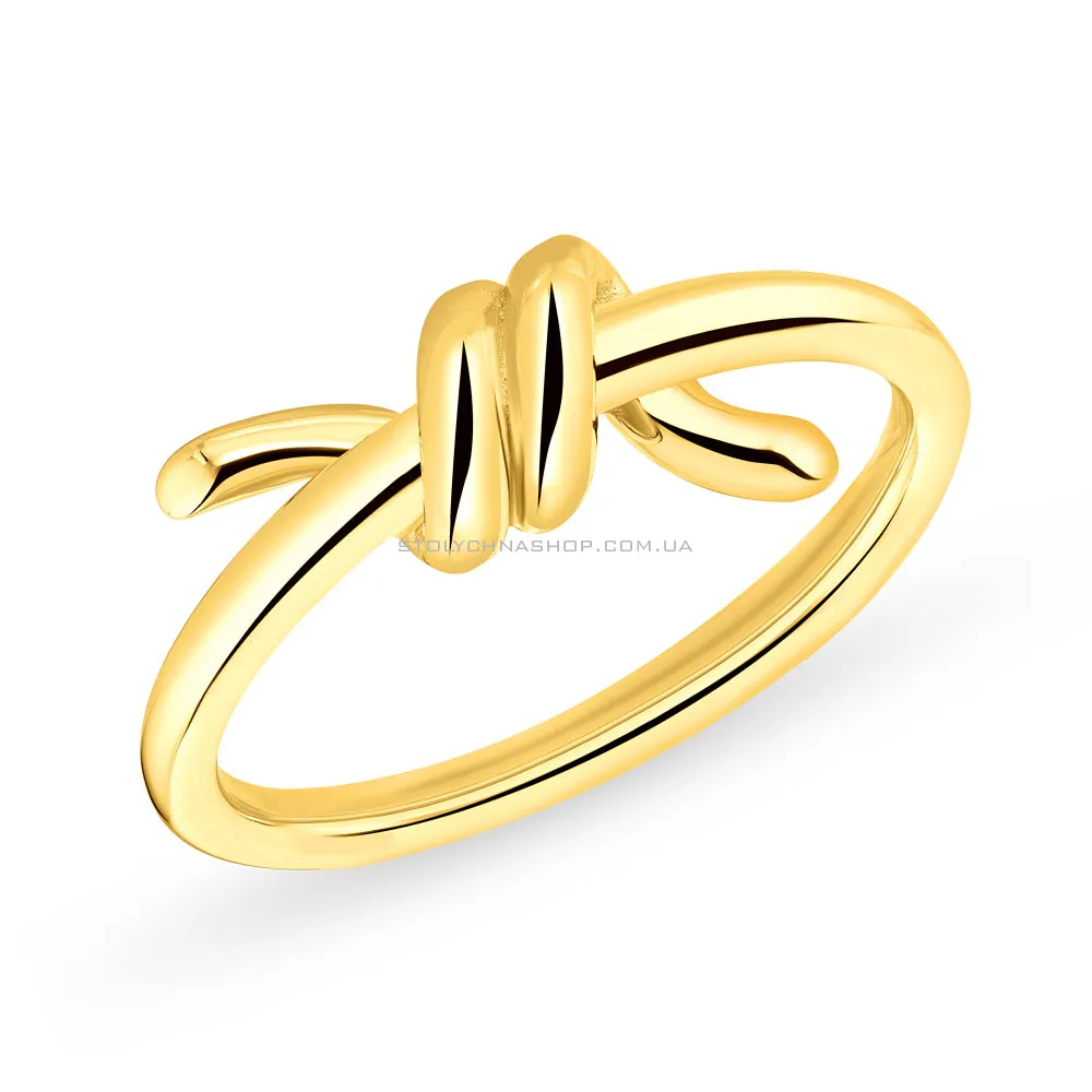 Кольцо "Узелок" из серебра Trendy Style с желтым родированием  (арт. 7501/5604ж)