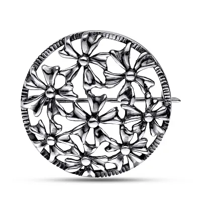Срібна брошка «Квіти» (арт. 7905/6100040)