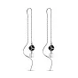 Срібні сережки-протяжки з підвісками і з емаллю Trendy Style (арт. 7502/4624еч)