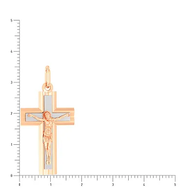 Нательный крестик из красного и белого золота (арт. 501638)