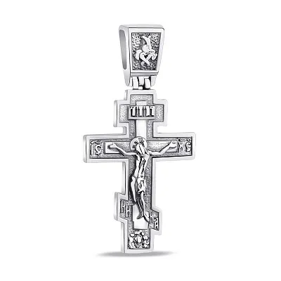 Православний хрестик зі срібла з розп'яттям (арт. 7904/R007пю)