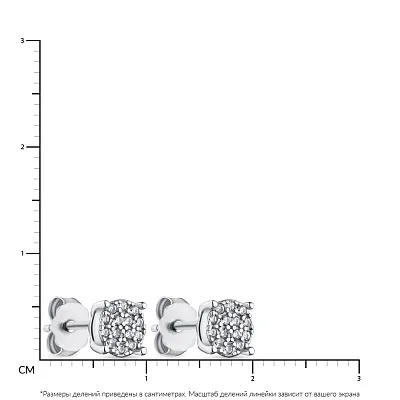 Серебряные серьги-пусеты с россыпью фианитов (арт. 7518/5916)