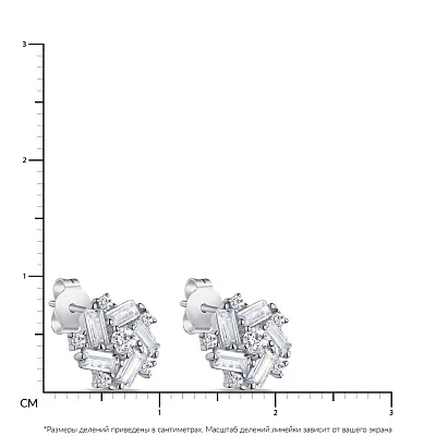 Срібні сережки-пусети з розсипом фіанітів  (арт. 7518/5972)