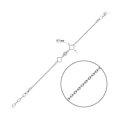 Срібний браслет з фіанітом (арт. 7509/417брп)