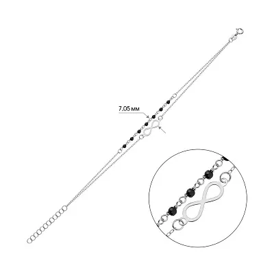 Двойной браслет &quot;Бесконечность&quot; из золота с ониксом (арт. 325464бо)