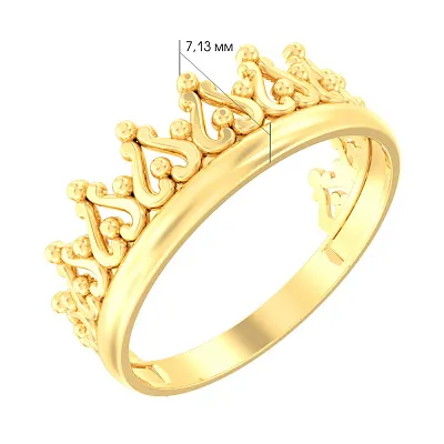 Золотое кольцо «Корона» (арт. 140739ж)