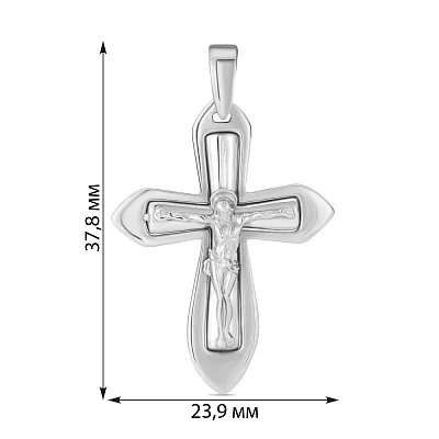 Хрестик з білого золота з розп'яттям (арт. 501378б)