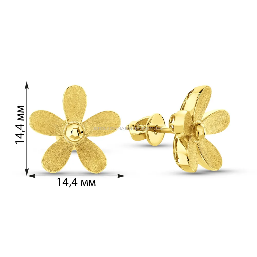 Золотые серьги Francelli Цветы (арт. 111205ж) - 6 - цена