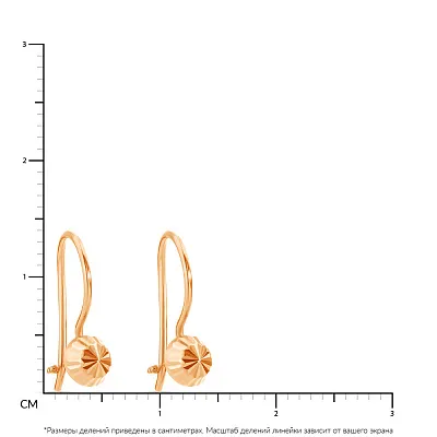 Детские серьги из красного золота с алмазной гранью  (арт. 101078/1)
