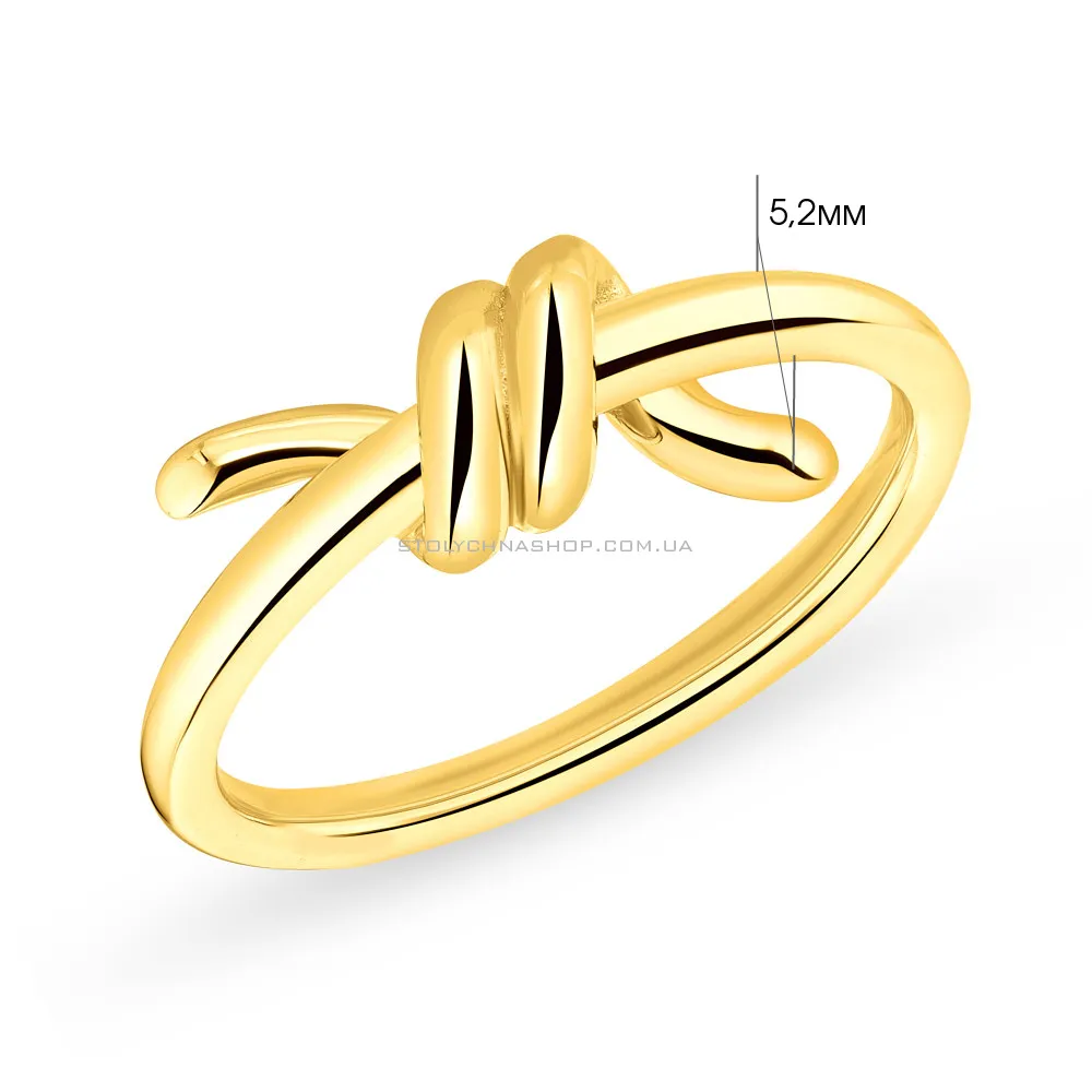 Кольцо "Узелок" из серебра Trendy Style с желтым родированием  (арт. 7501/5604ж)