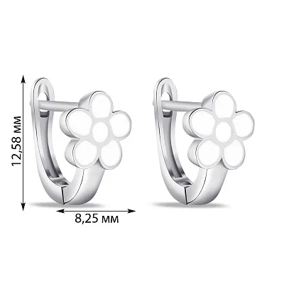 Дитячі срібні сережки з емаллю (арт. 7502/4322еб)