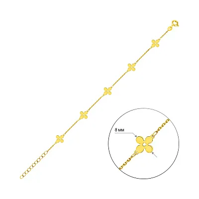 Браслет Квіти з жовтого золота (арт. 326512ж)