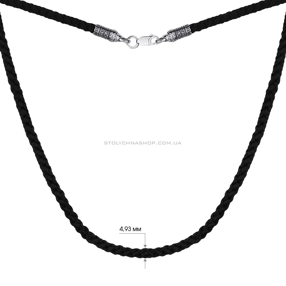 Шелковый шнурок с серебряным замком (арт. 7307/105.039-ч)