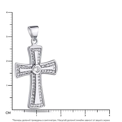 Срібний хрестик з фіанітами  (арт. 7503/2520)