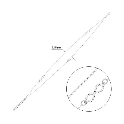 Золотий браслет на ногу Нескінченність (арт. 326932бн)