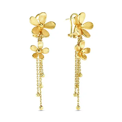 Золоті сережки-підвіски Francelli «Квіти» (арт. 107417ж)