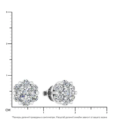 Золоті сережки-пусети з діамантами  (арт. Т011442120б)