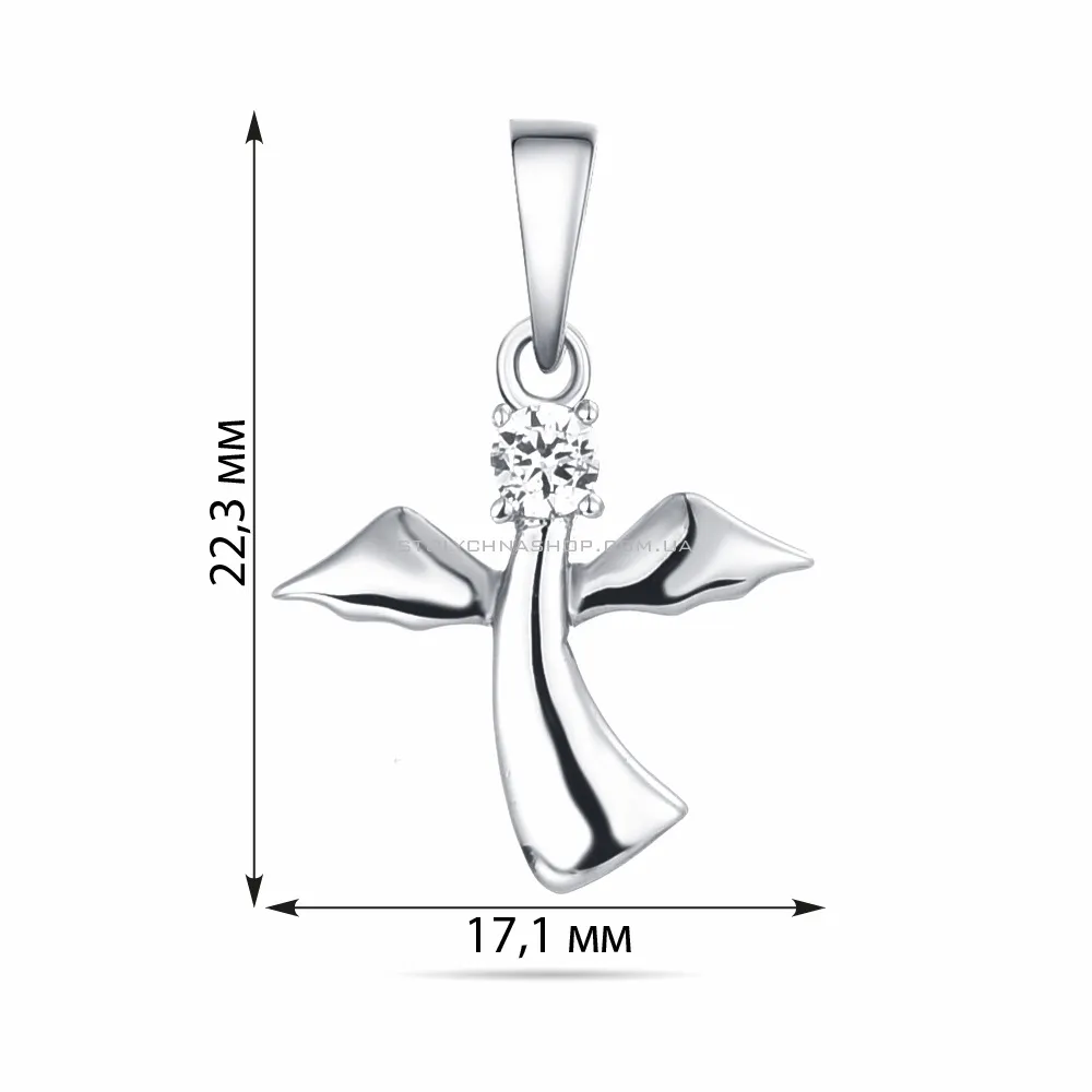 Срібна підвіска з фіанітом (арт. 7503/2598) - 3 - цена