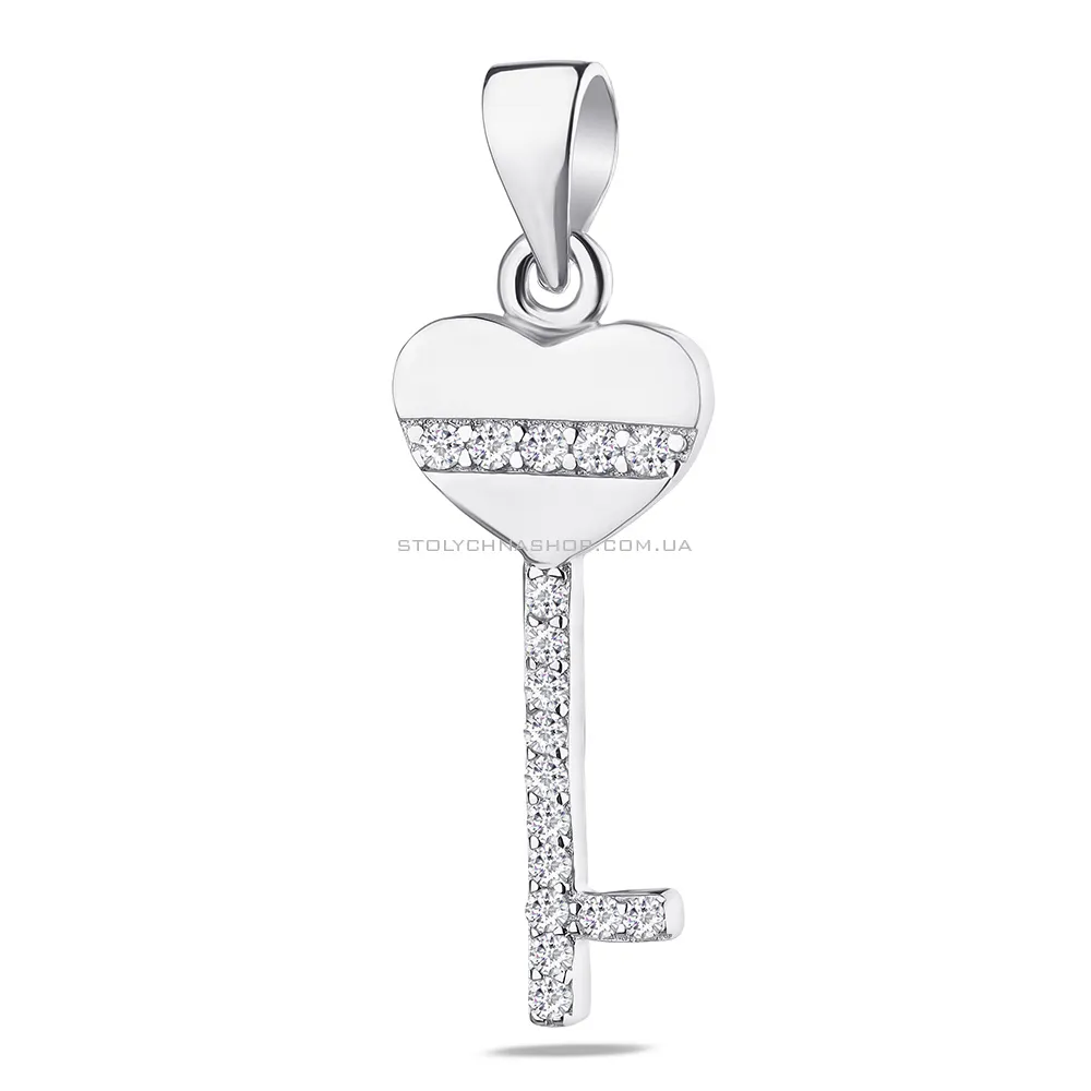 Підвіска «Ключик» зі срібла з фіанітами (арт. 7503/2853) - цена