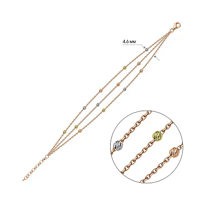 Браслет в комбинированном цвете золота (арт. 326223кбж)