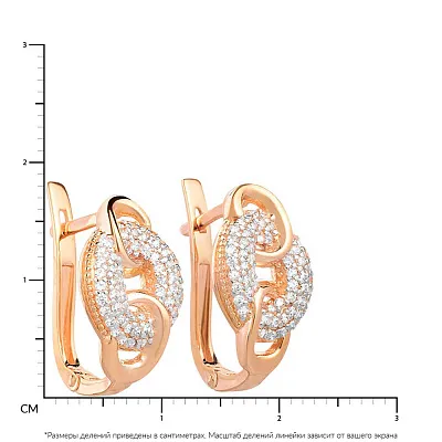 Золотые серьги с фианитами (арт. 110347)