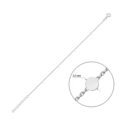 Браслет Монети з білого золота  (арт. 322982/3б)