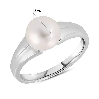 Кольцо серебряное с жемчугом  (арт. 7501/4986жб)