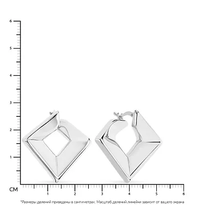 Сережки Francelli в формі ромбу з білого золота  (арт. е108925б)