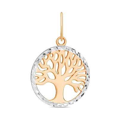 Золотой кулон «Дерево жизни» с родированием  (арт. 423867р)