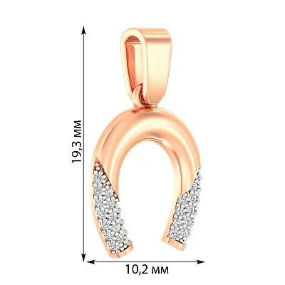 Золотая подвеска «Подкова» с фианитами (арт. 440366)