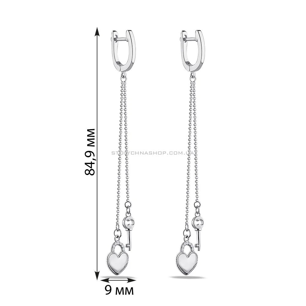 Сережки-підвіски Trendy Style зі срібла з фіанітами  (арт. 7502/4494) - 2 - цена