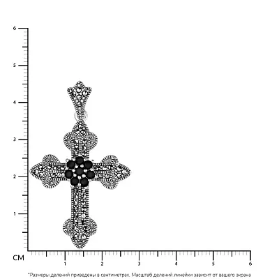Серебряный крестик с черным ониксом (арт. 7403/2866мрко)