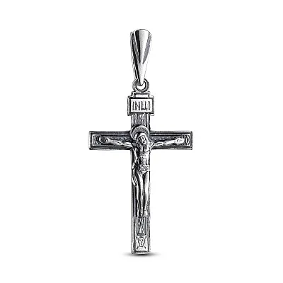 Срібний натільний хрестик "Розп'яття Христове" (арт. 7904/3482-ч)