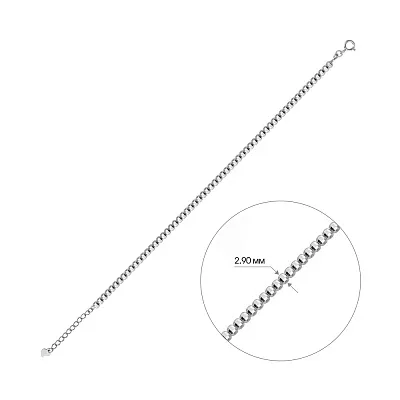 Тонкий срібний браслет без каміння  (арт. 7509/3121)