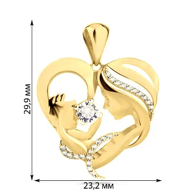 Підвіс "Мати і дитина" з жовтого золота (арт. 424657ж)