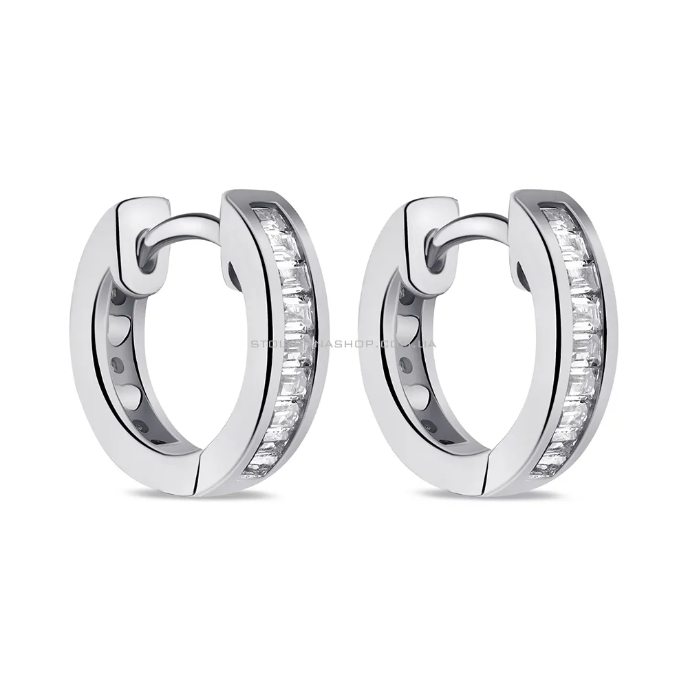 Срібні сережки з фіанітами (арт. 7502/9491) - цена
