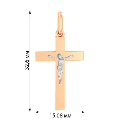 Хрестик з червоного золота «Стежина до Бога» (арт. 501361)