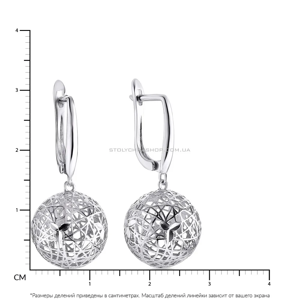 Срібні сережки з підвісками (арт. 7502/3283) - 2 - цена