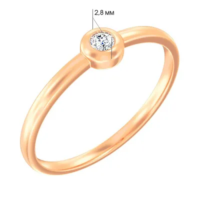 Золотое кольцо с бриллиантом (арт. К011295010)