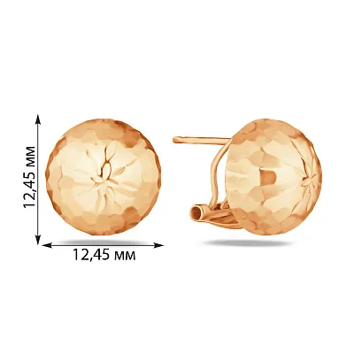 Сережки з червоного золота (арт. 106733)