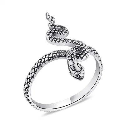 Серебряное кольцо "Змея" с чернением  (арт. 7901/5894)
