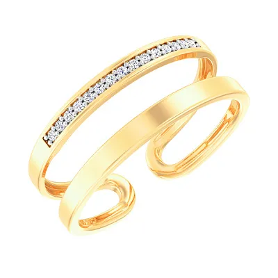 Фаланговое кольцо из желтого золота  (арт. 140841жф)